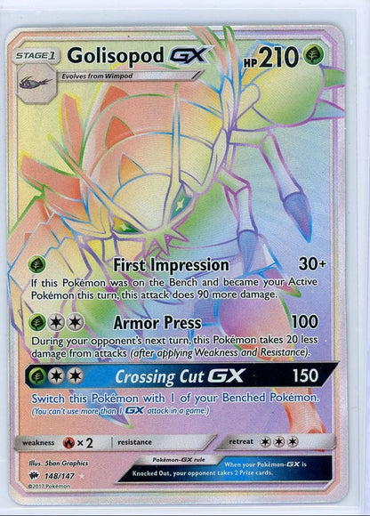 Golisopod GX 2017 Pokemon Burning Shadows Secret rare #148/147