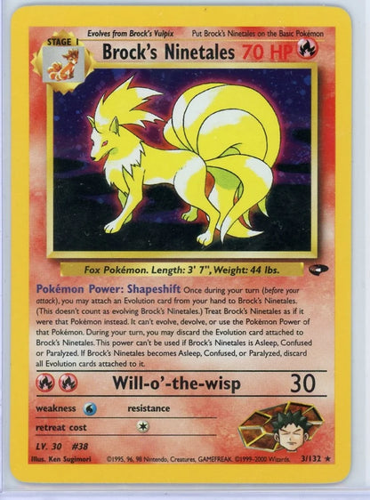 Brock's Ninetales 2000 Pokemon Gym Challenge holo #3/132