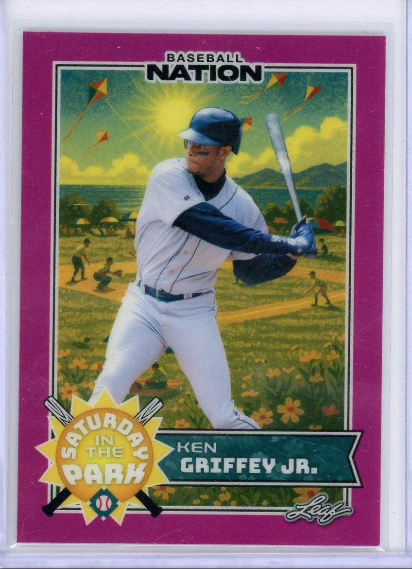 Ken Griffey Jr. 2025 Leaf Baseball Nation Pink #'d 3/6