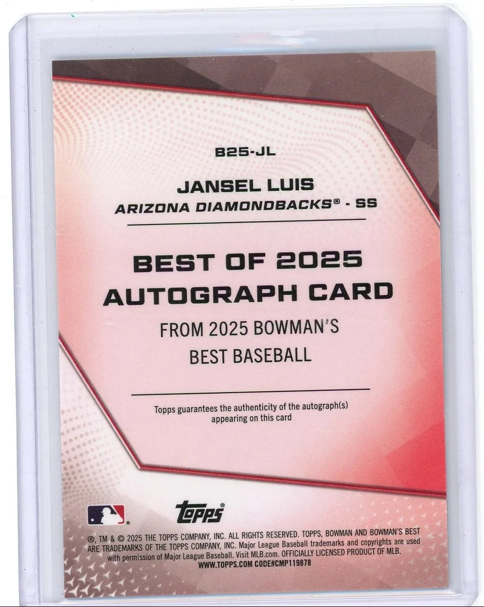 Jansel Luis 2025 Bowman's Best Autograph