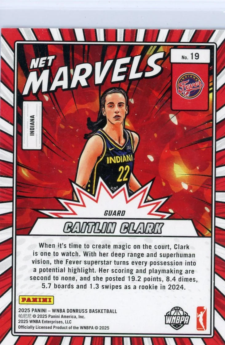 Caitlin Clark 2025 Panini Donruss Net Marvels