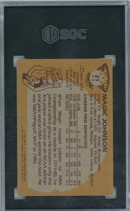 Magic Johnson 1981-82 Topps #21 SGC 7