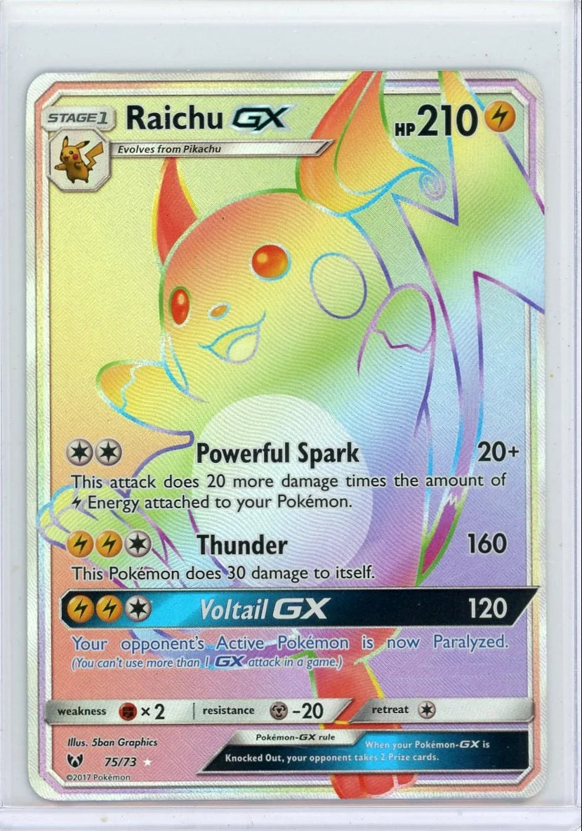 Raichu GX 2017 Pokemon Shining Legends secret rare #75/73