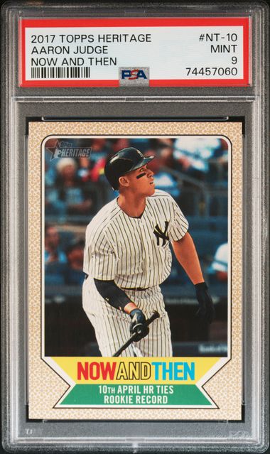 Aaron Judge 2017 Topps Heritage Now and Then #NT10 rookie card PSA 9