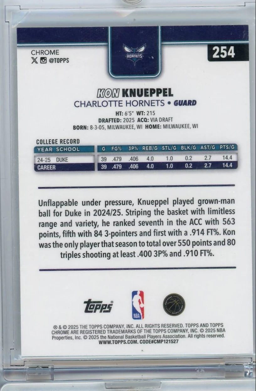 Kon Knueppel 2025 Topps Chrome Prism Rookie Refractor