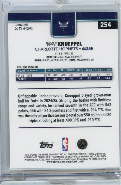 Kon Knueppel 2025 Topps Chrome Prism Rookie Refractor
