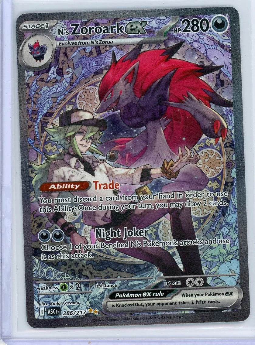 N's Zoroark Pokémon Ascended Heroes Special Illustration Rare #286/217