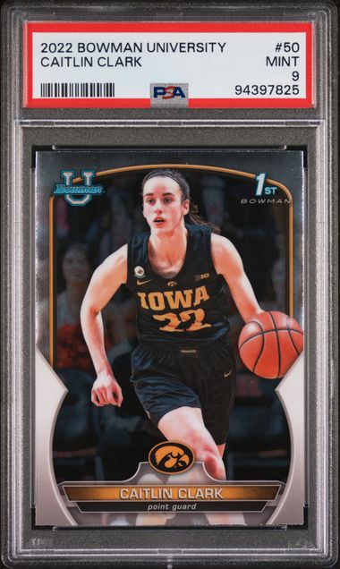 Caitlin Clark 2022 Bowman University 1st Bowman PSA 9