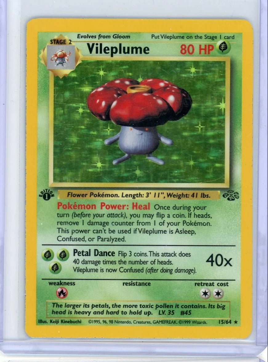 Vileplume Pokémon Fossil 1st Edition Holo #15/64 HP