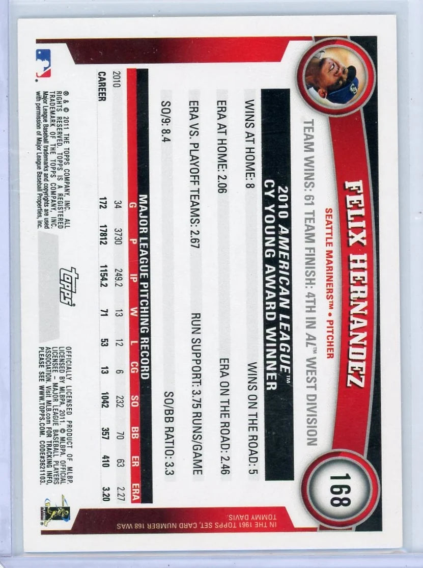 Felix Hernandez 2025 Topps Originals autograph '11 Topps #'d 02/27