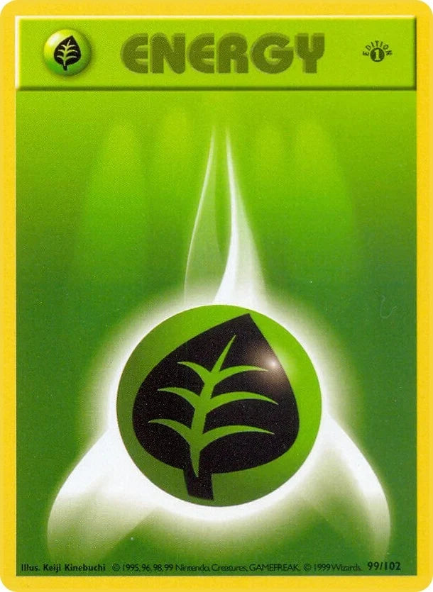 Grass Energy (099/102) (Base Set (Shadowless)) (BSS)