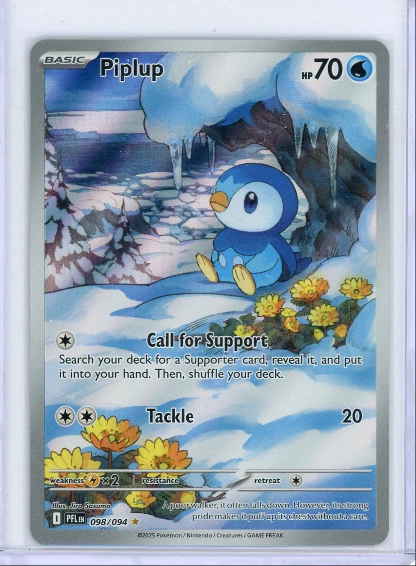 Piplup Pokémon Phantasmal Flames Illustration Rare #098/094