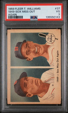 1959 Fleer Ted Williams #37 1949 - SOX MISS OUT AGAIN PSA 3