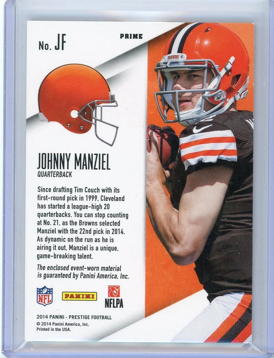 Johnny Manziel 2014 Panini Prestige Prime jersey relic RC #'d 089/100