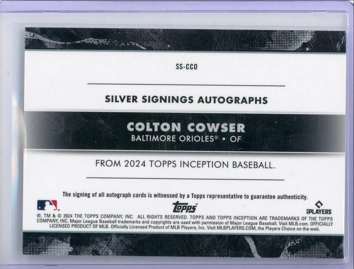 Colton Cowser 2024 Topps Inception Rookie Autograph #'d 004/125