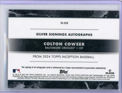 Colton Cowser 2024 Topps Inception Rookie Autograph #'d 004/125
