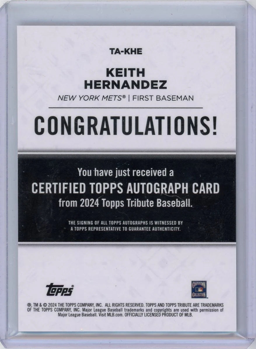 Keith Hernandez 2024 Topps Tribute autograph #'d 28/50