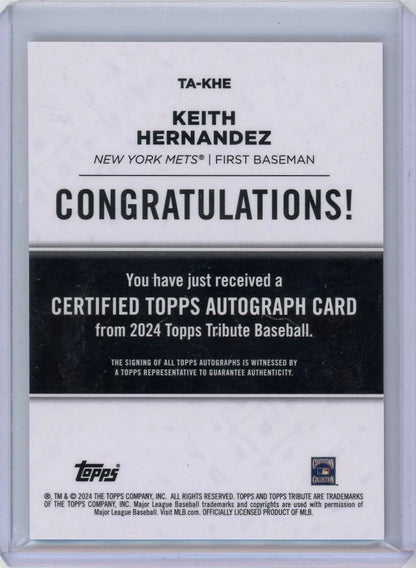 Keith Hernandez 2024 Topps Tribute autograph #'d 28/50