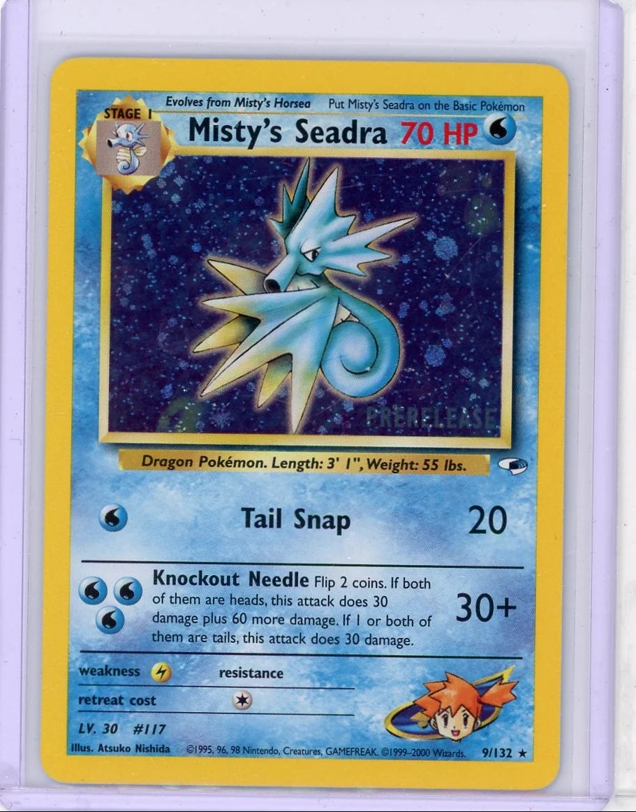 Misty's Seadra 2000 Pokémon Prerelease WOTC holo #9/132