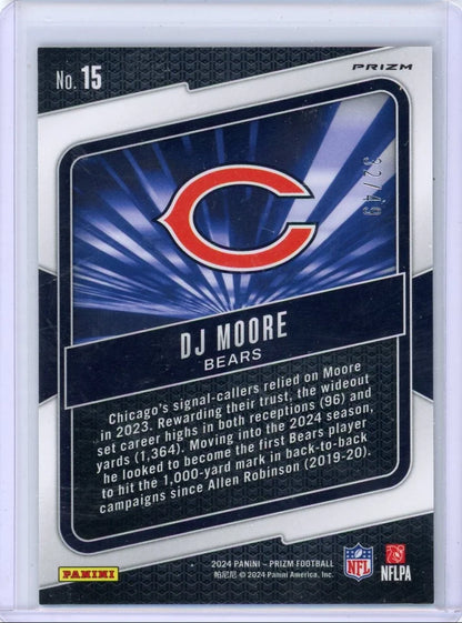 DJ Moore 2024 Panini Prizm Hype Purple Power #'d 32/49