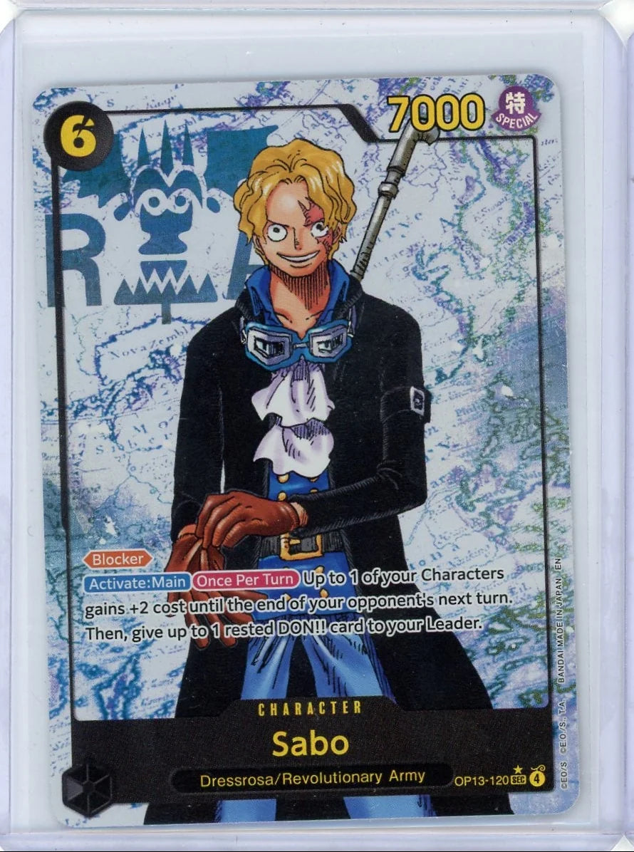 Sabo One Piece Carrying on His Will Parallel Secret Rare #OP13-120