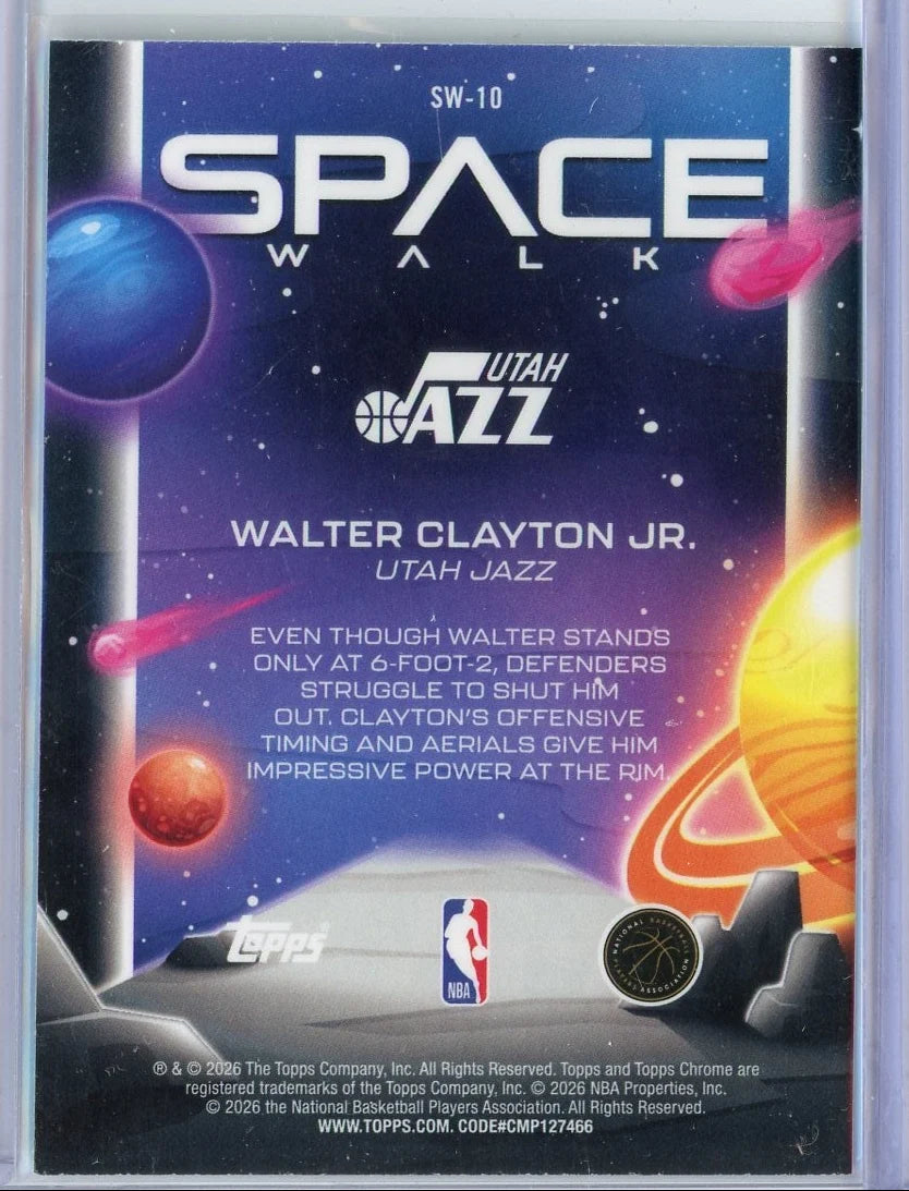 2025-2026 Walter Clayton Jr. Topps Cosmic Chrome #SW-10 Space Walk /150