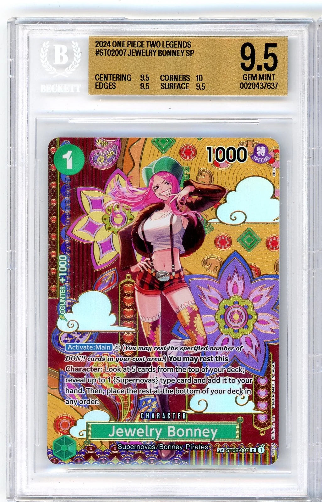 Jewelry Bonney 2024 One Piece Two Legends SP #ST02-007 BGS 9.5