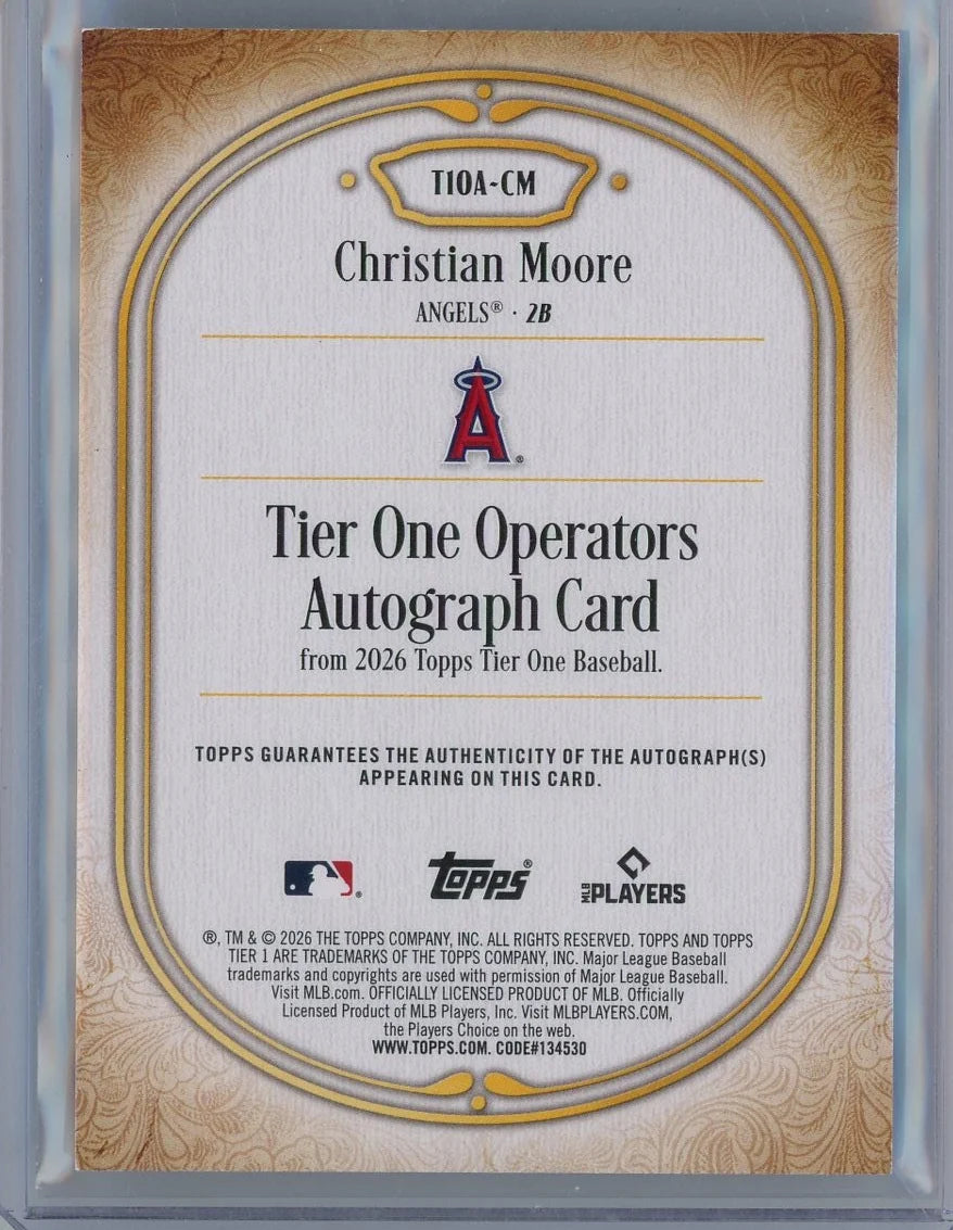 Christian Moore 2026 Topps Tier One Operators Auto #T10A-CM