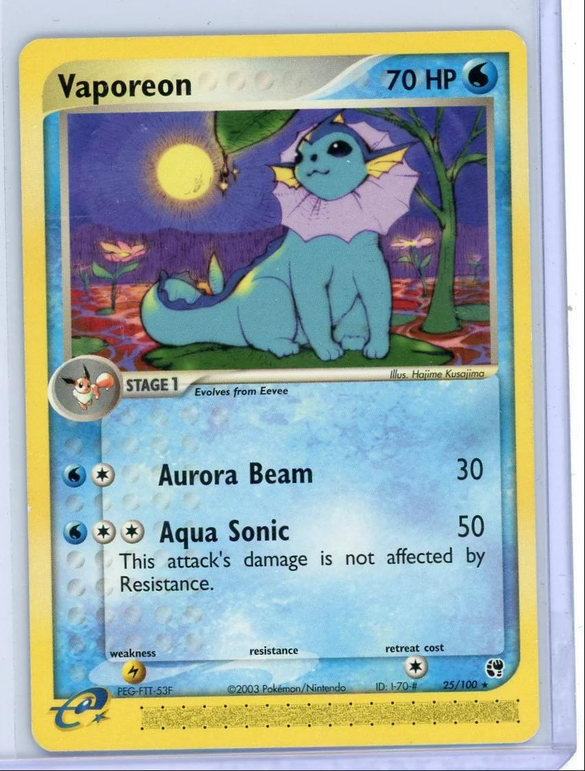 Vaporeon Pokémon Ex Sandstorm Non-Holo Rare #25/100