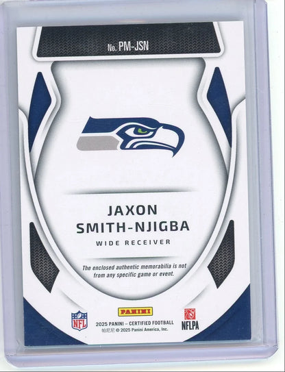 Jaxon Smith-Njigba 2025 Panini Certified Pro Materials Patch #'d 05/25