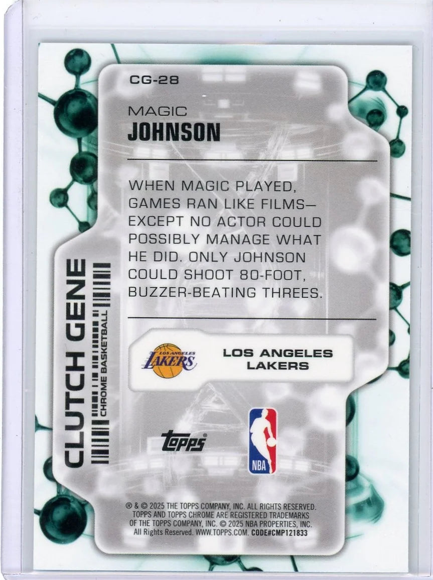 Magic Johnson 2025 Topps Chrome Basketball Clutch Gene Green Geometric Refractor #'d 10/99