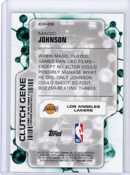 Magic Johnson 2025 Topps Chrome Basketball Clutch Gene Green Geometric Refractor #'d 10/99