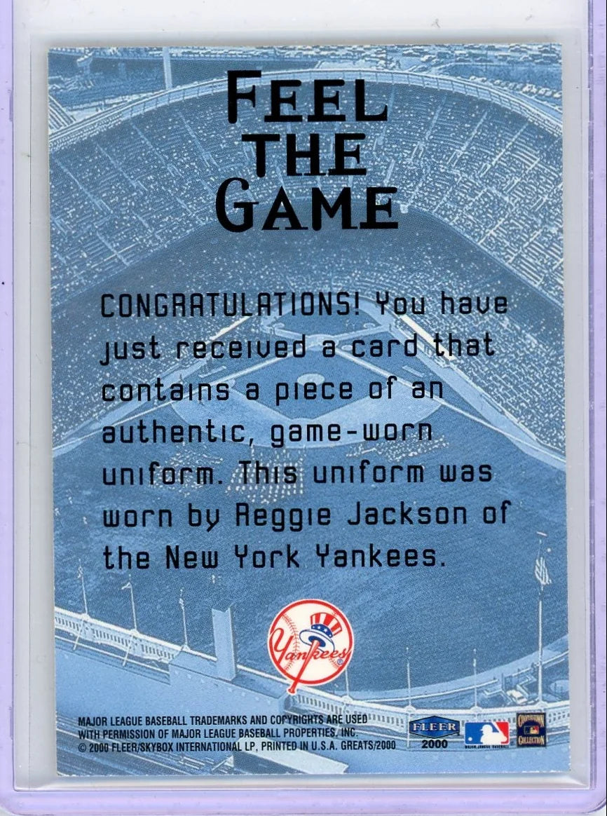 Reggie Jackson 2000 Fleer Feel The Game Yankees Clippings Relic