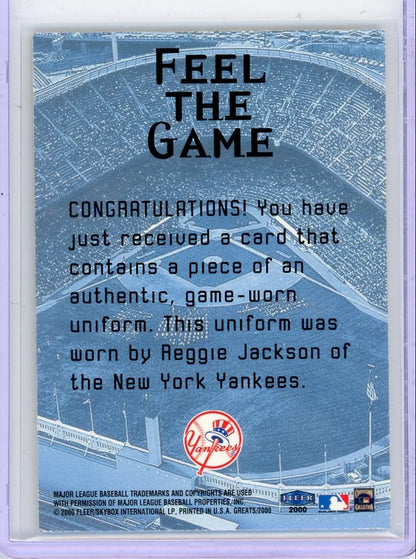 Reggie Jackson 2000 Fleer Feel The Game Yankees Clippings Relic