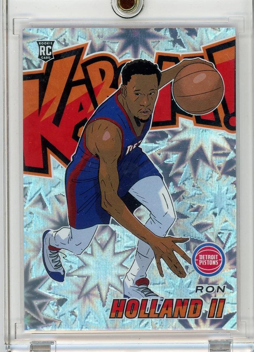 Ron Holland II 2024-25 Panini Revolution Kaboom! vertical rookie card
