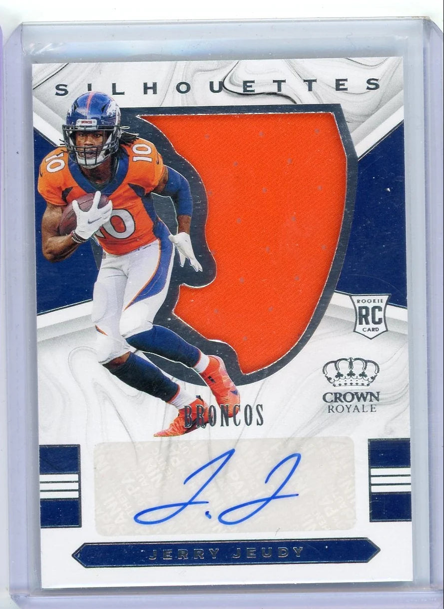 Jerry Jeudy 2020 Panini Chronicles Crown Royale Football Silhouettes Rookie Patch Autograph #'d 03/99