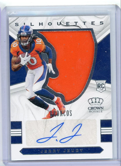 Jerry Jeudy 2020 Panini Chronicles Crown Royale Football Silhouettes Rookie Patch Autograph #'d 03/99