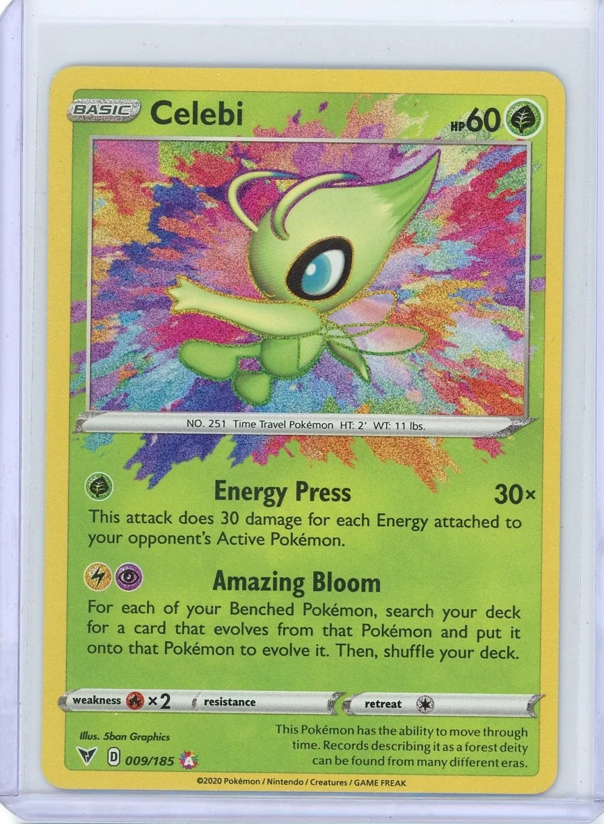 Celebi Pokémon Vivid Voltage Amazing Rare #009/185