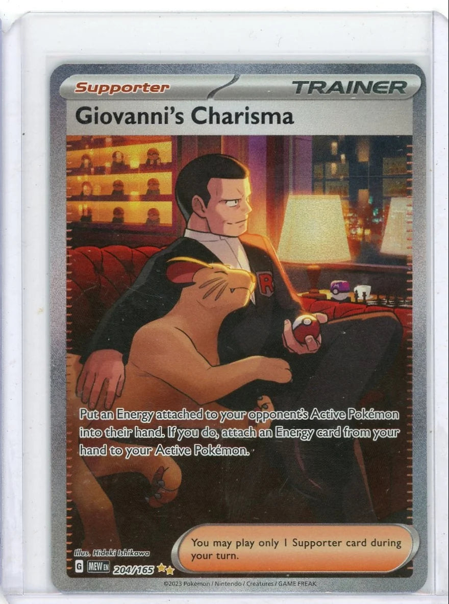 Giovanni's Charisma Pokémon 151 Special Illustration Rare #204/165