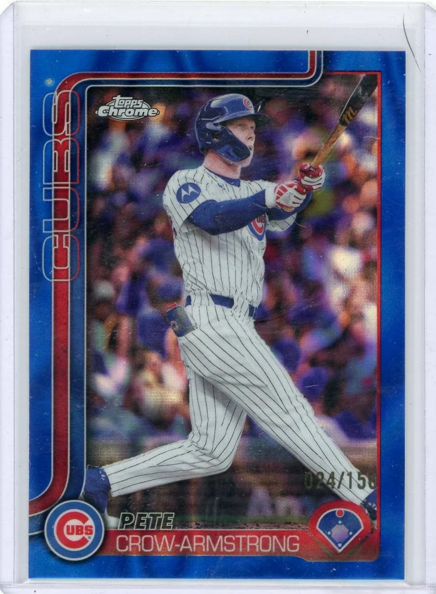 Pete Crow-Armstrong 2025 Topps Chrome Update blue raywave ref. #'d 024/150