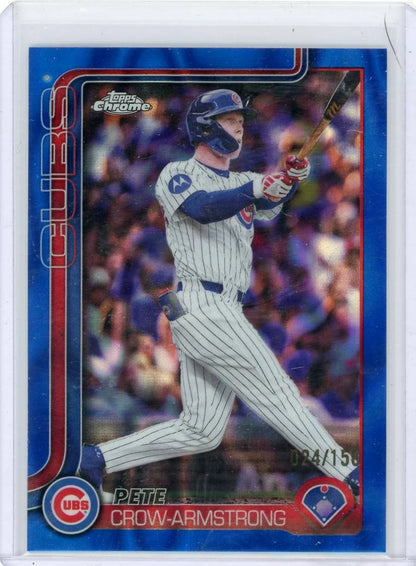 Pete Crow-Armstrong 2025 Topps Chrome Update blue raywave ref. #'d 024/150