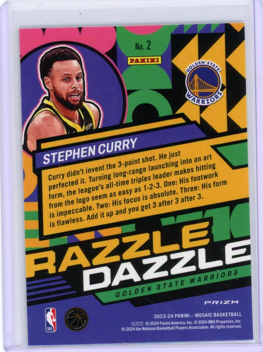 Stephen Curry 2023-24 Panini Mosaic Razzle Dazzle Prizm SSP
