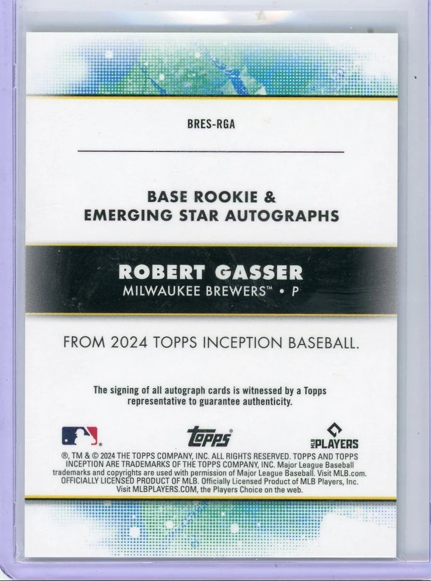 Robert Gasser 2024 Topps Inception Rookie Autograph #'d 057/125