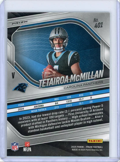 Tetairoa McMillan 2025 Panini Prizm Silver Variation RC