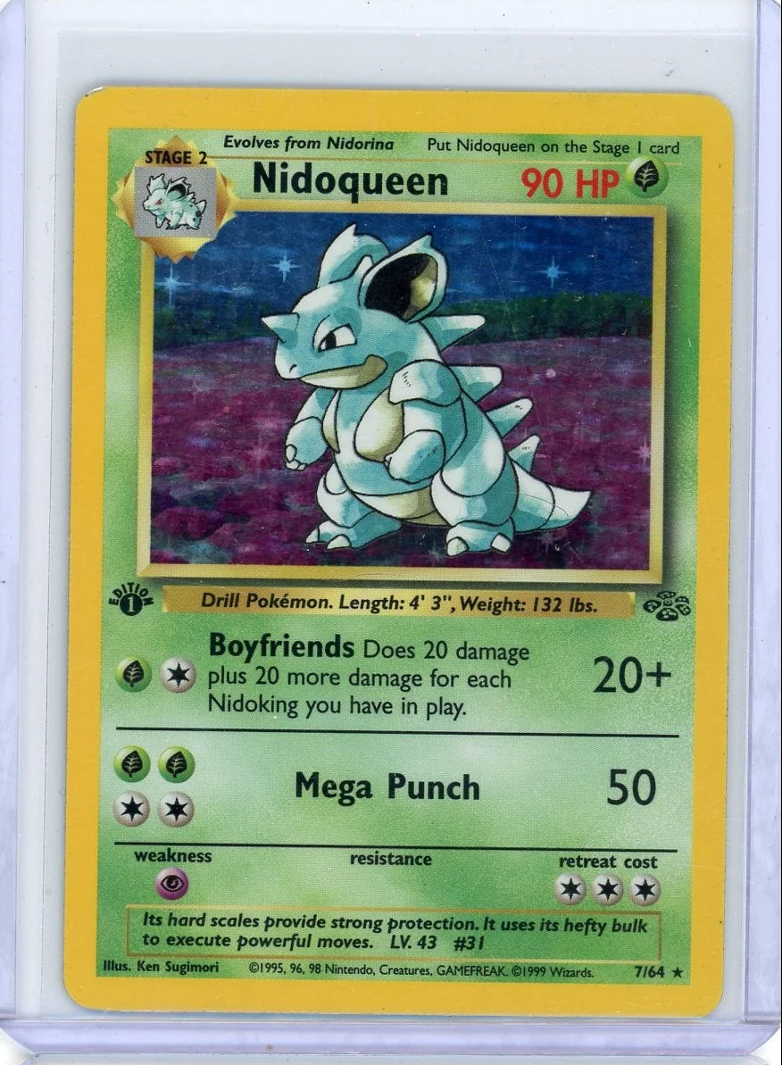 Nidoqueen Pokémon Jungle 1st Edition Holo Rare #7/64 DMG