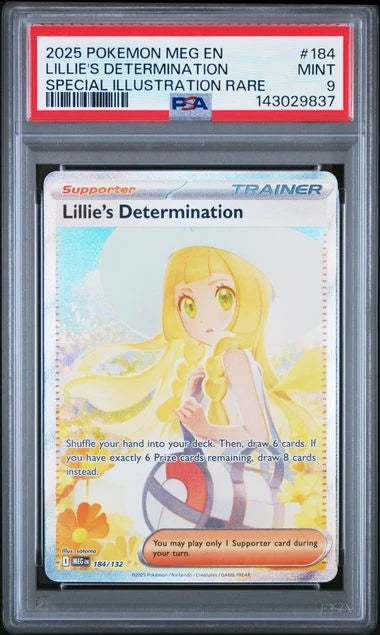 Lillie's Determination Pokémon Mega Evolution Special Illustration Rare #184/132 PSA 9