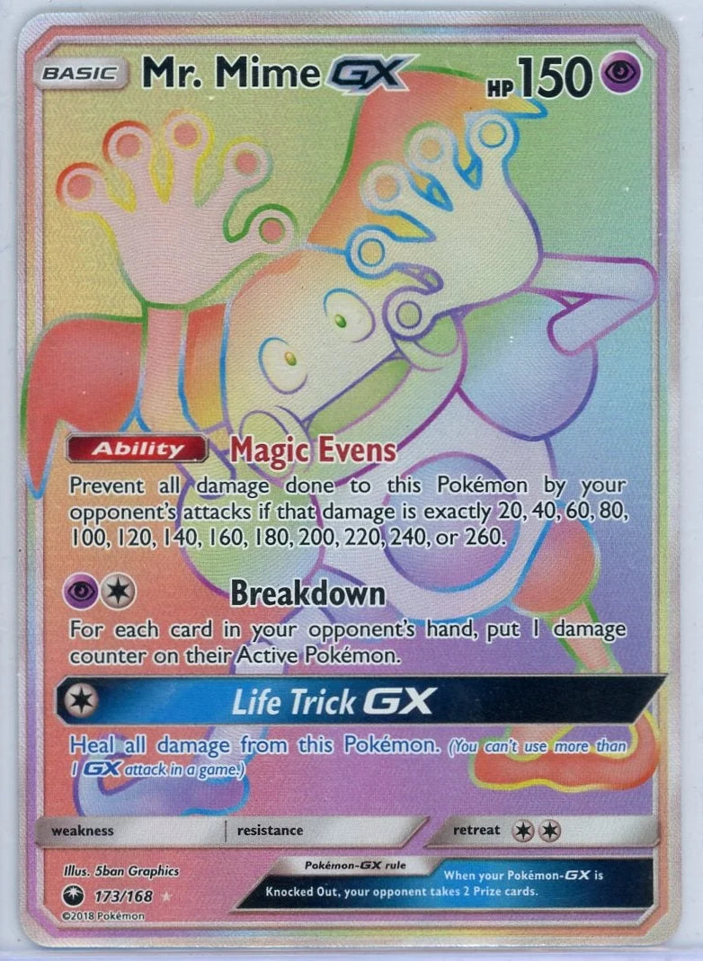 Mr. Mime GX 2018 Pokemon Celestial Storm secret rare #173/168 MP