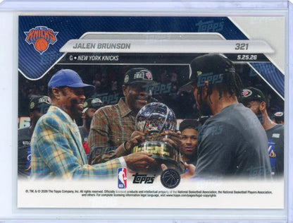 Jalen Brunson 2026 Topps Now Eastern Conference MVP