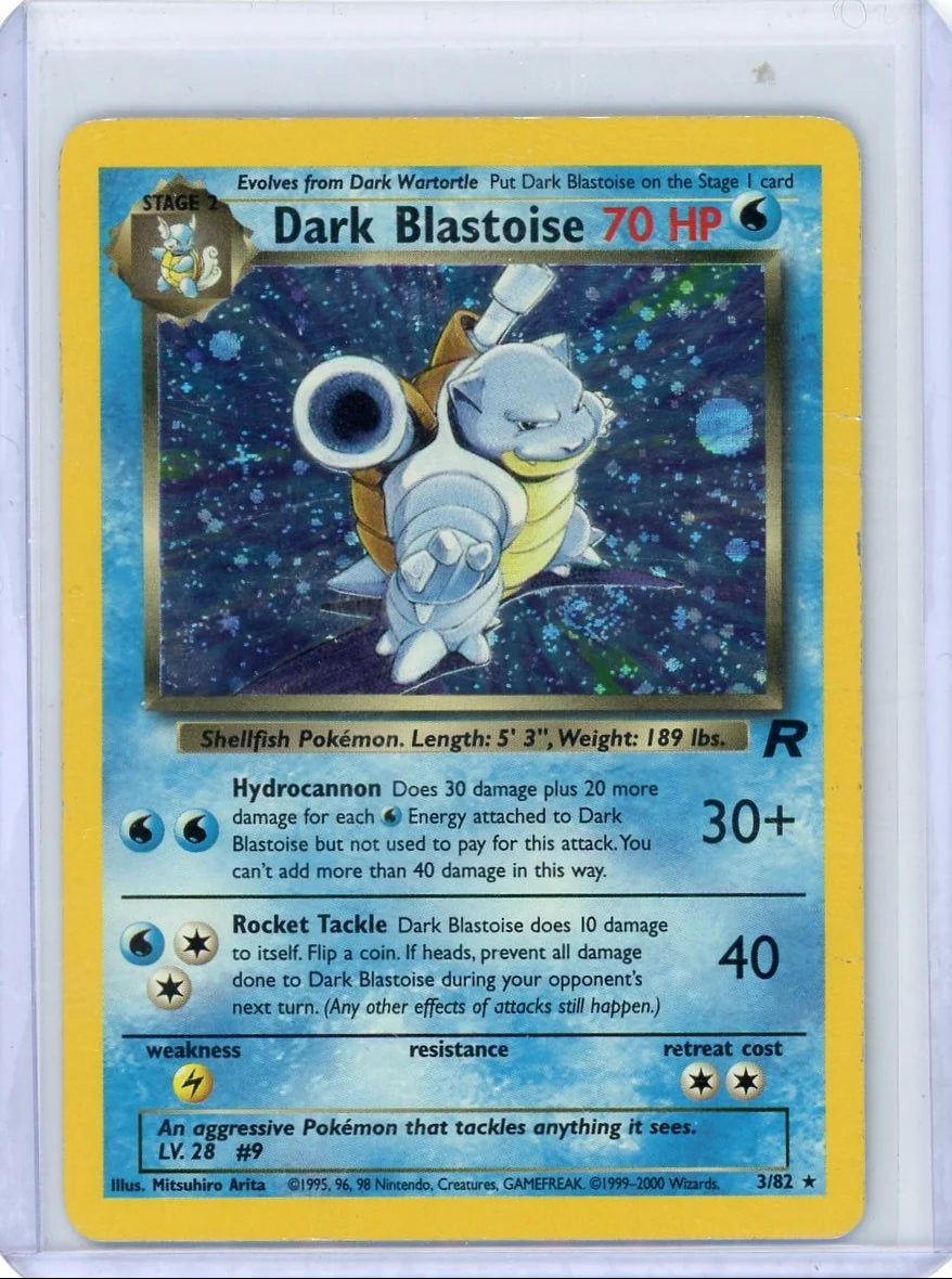 Dark Blastoise Pokémon Team Rocket Unlimited Holo Rare #3/82 DMG
