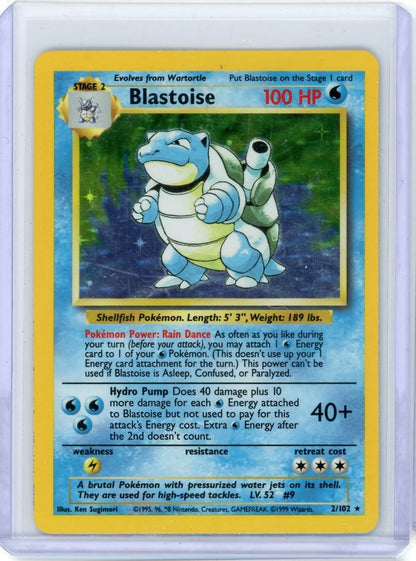 Blastoise Pokémon Base Set Unlimited Holo #2/102 DMG